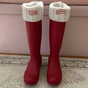 Hunter boots with hunter boot socks